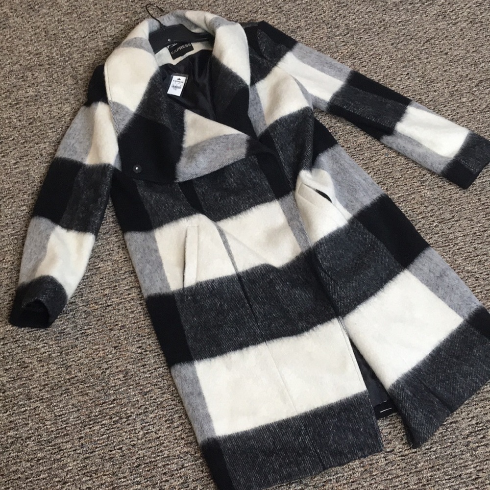 Express Winter Plaid TrenchCoat